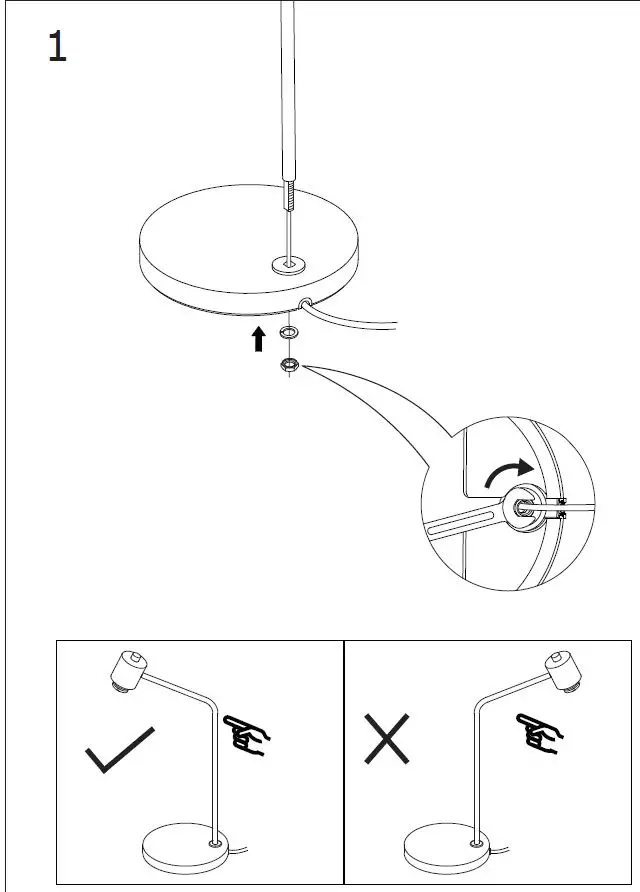 IKEA 005.260.45 FLUGBO Table Lamp with LED Bulb-3