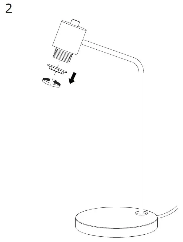IKEA 005.260.45 FLUGBO Table Lamp with LED Bulb-4