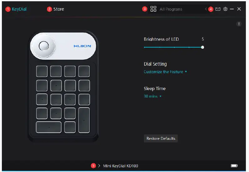 HUION KD100 Mini Keydial Shortcut Remote Controller figure 7
