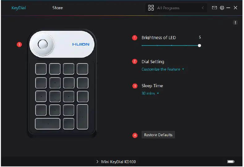 HUION KD100 Mini Keydial Shortcut Remote Controller figure 8
