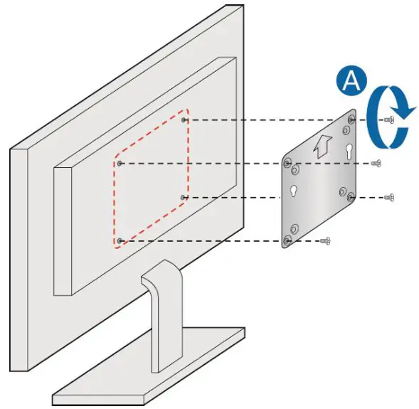 Slide the Intel NUC onto the VESA mount bracket