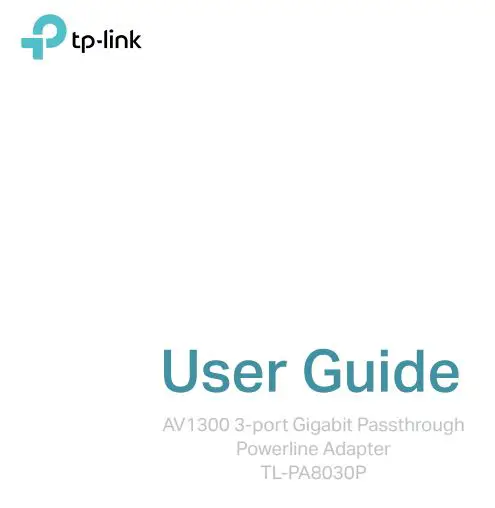 Tp-link AV1300 3-port Gigabit Passthrough Powerline Adapter