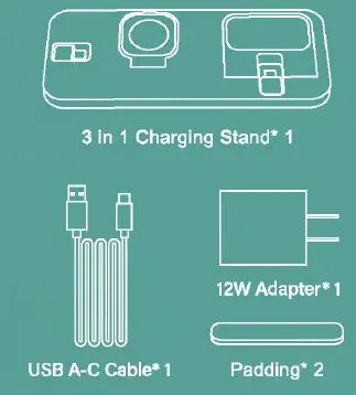 Xianyouxianlichengpaibafushishanghang DI-158D-BL 3-In-1 Charging Station 1