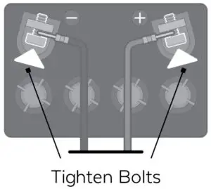 FIG 8 Tighten the bolts on the battery