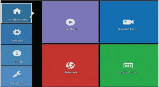 PNI IP716 Video Surveillance Recorder 3 Main Menu