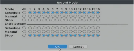 PNI IP716 Video Surveillance Recorder 33 Record mode