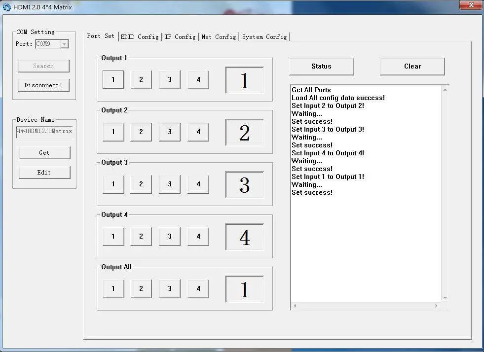 WolfPack 4x4 HDMI2 0 Matrix Support 4K@60hz YUV444 18Gbps HDR - Software control 2