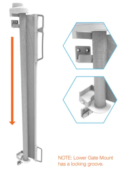 Perma 2727 71 Inch Wide By 41 Inch Tall Retractable Baby Gate - OPENING OR DOORWAY 4