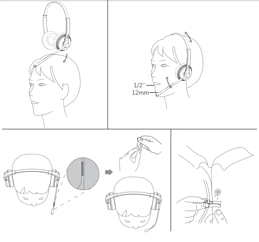 Yealink YHS34 Mono Wired Headset - fig 2