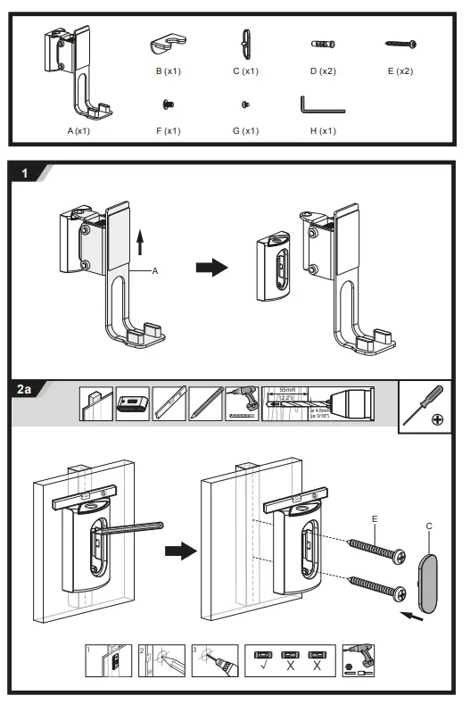 nedis-SPMT5721BK-Sonos-One-SL-Speaker-Wall-Mount-Installation-fig-1