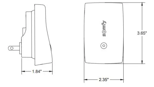 Somfy RTL Smart Bridge WiFi to Radio Technology - Dimensions