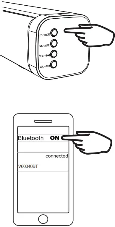 VIVITAR V60040BT 2.0 Channel Soundbar - Pairing