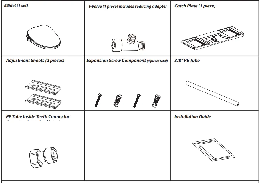 MOEN EB800-E eBidet Bidet Seat Installation fig 1