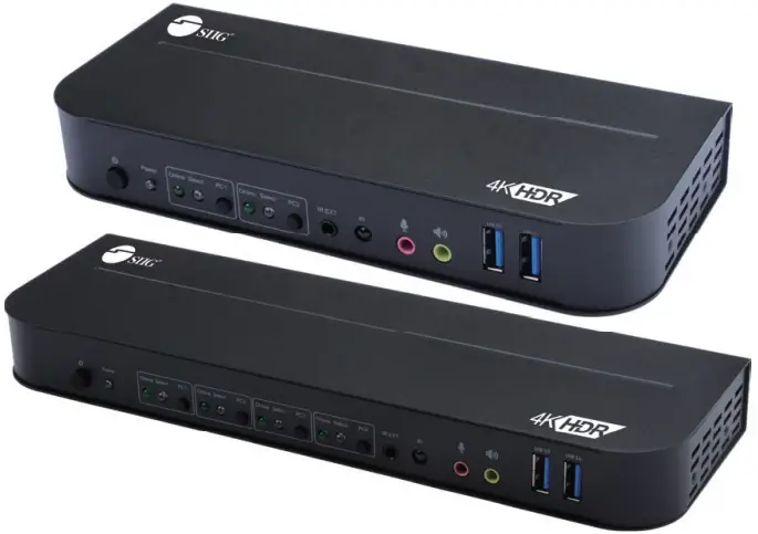 SIIG CE-KV0E11-S1 HDMI 4K HDR KVM USB 3.0 Switch with RC