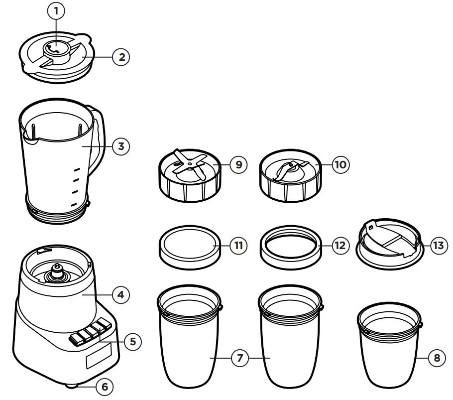 CHEFMAN RJ35 V3 Dynamic Blending System - parts
