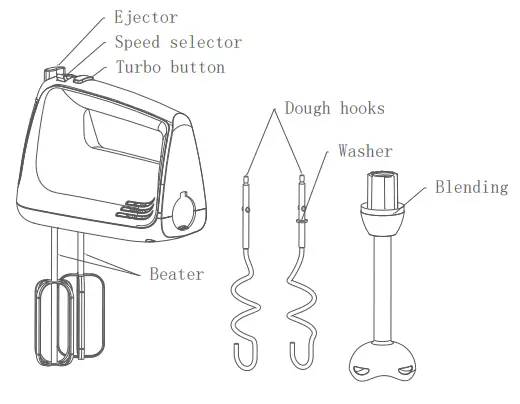 Orbegozo-BA-3600-Kitchen-Food-Preparation-Kneading-Handheld-Mixer-FIG-1