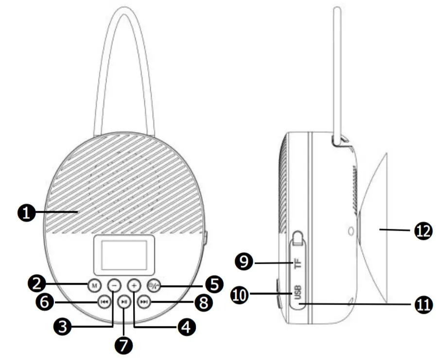 AGPTEK BTS141 - . Tasten & Bedienelemente