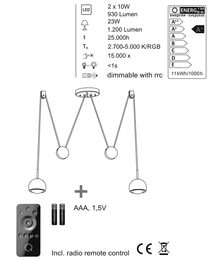 Paul Neuhaus Q-ADAM Pendant Light - Figure 1