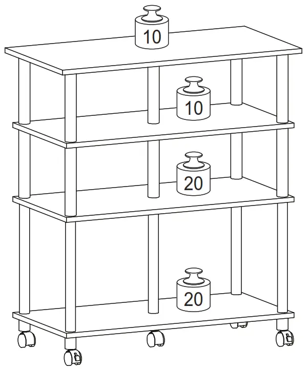 Furinno 22063 Helena 4 Tier Multifunction Rolling Kitchen Cart - FIG 10