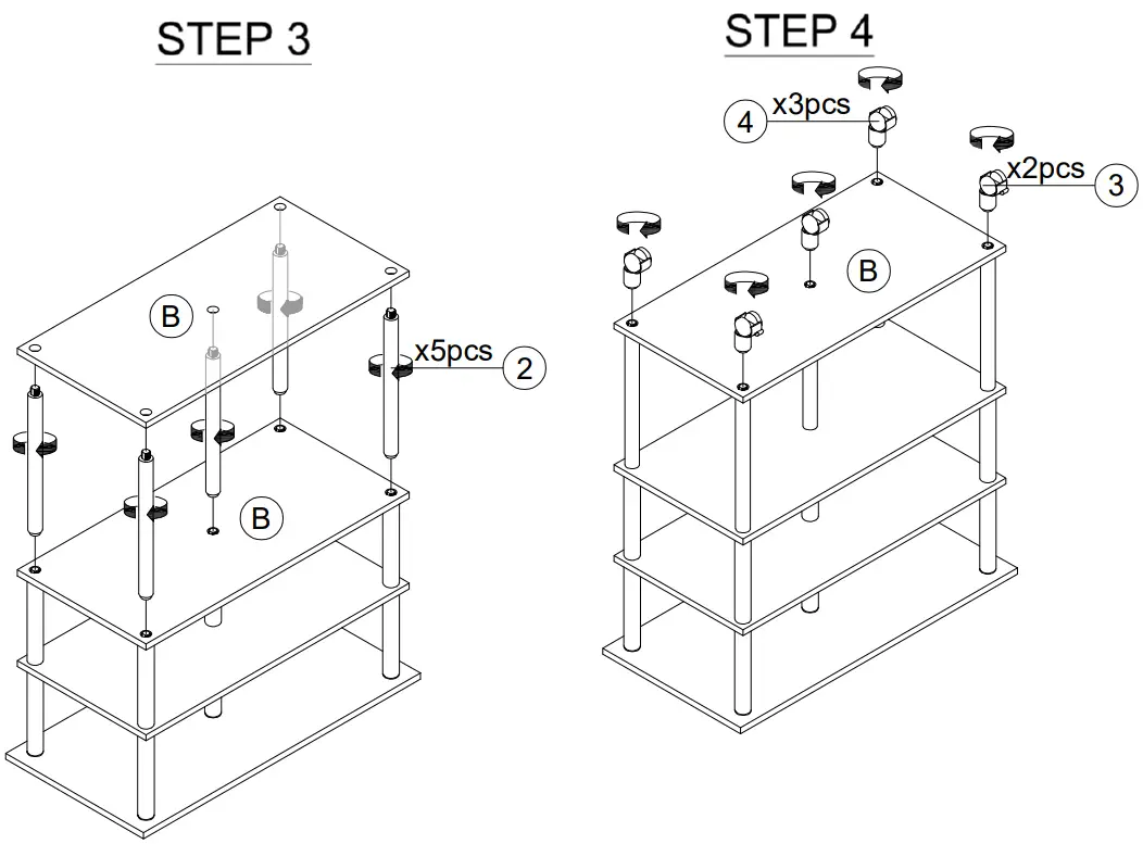 Furinno 22063 Helena 4 Tier Multifunction Rolling Kitchen Cart - FIG 8