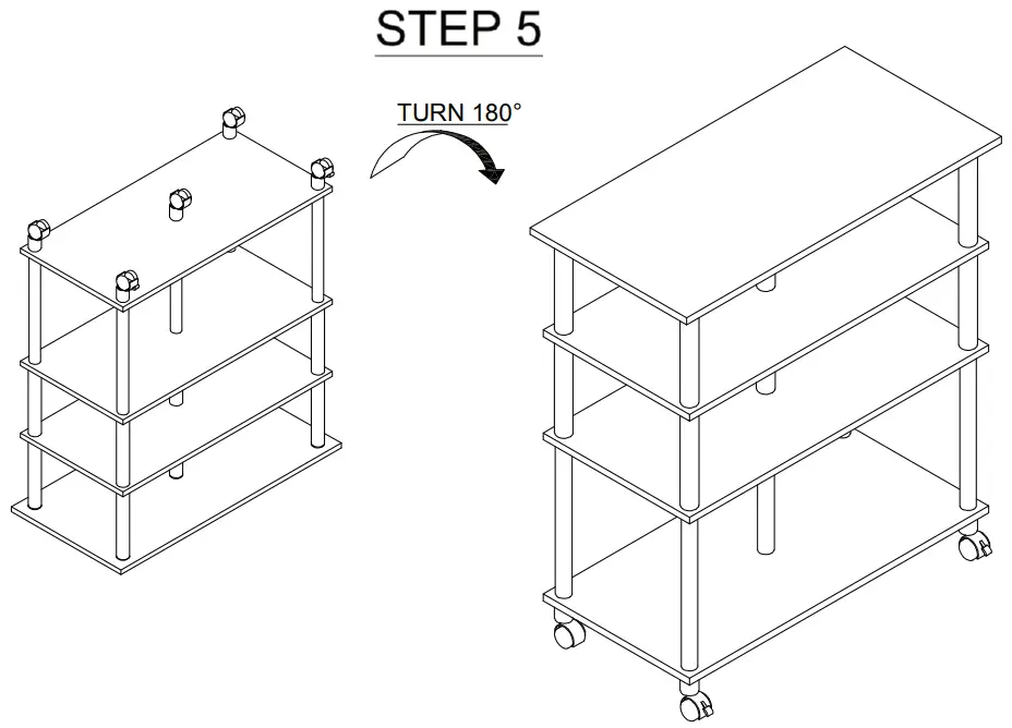 Furinno 22063 Helena 4 Tier Multifunction Rolling Kitchen Cart - FIG 9