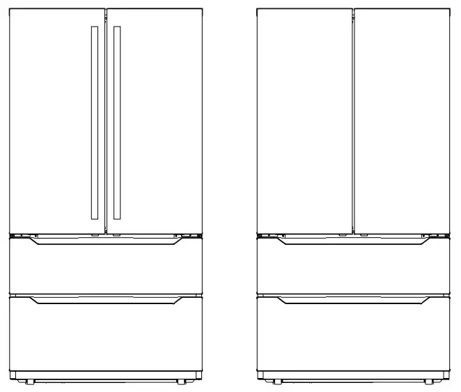 COSMO COS-FDR225 Series 4 Door French Door Counter Depth Refrigerator
