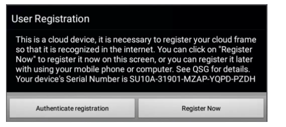 Sungale CD1900WV+19 Smart Wi-Fi - Register