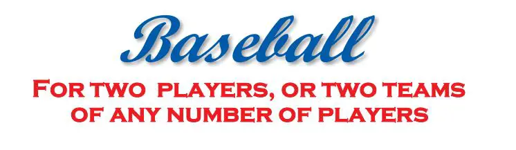 eeBoo Card Game Baseball Instructions