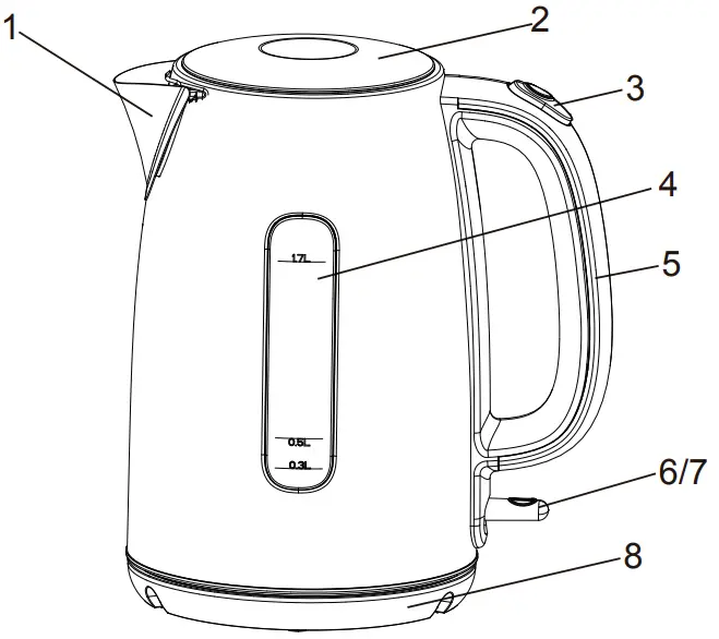 Midea MK 17S30B2 Electric Kettle - Spout