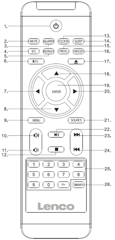 Lenco MC 175SI DAB Plus and FM Radio with CD Player USB and Bluetooth - Remote