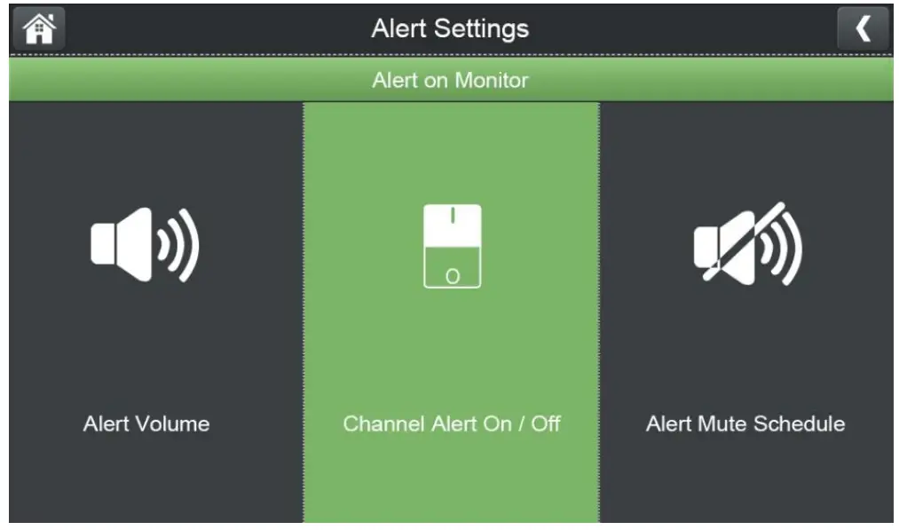 CM825735 7” Wireless System with Night Vision Camera Menu