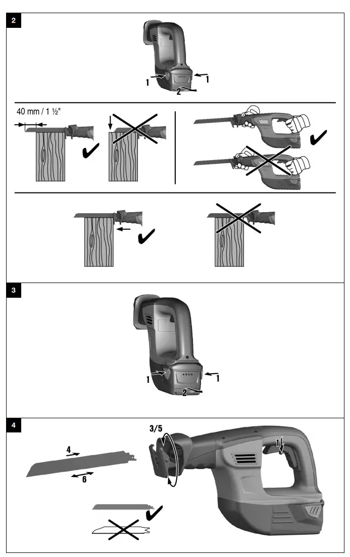 HILTI WSR 36-A Reciprocating Cordless Saw - Figure 2