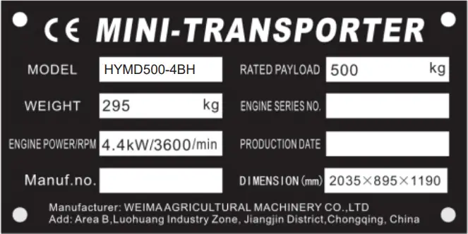 HYMD500-4BH - About Nameplate 2