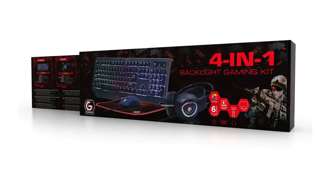 Gmb Gaming Ggs-umgl4-01 4-in-1 Backlight Gaming Kit 