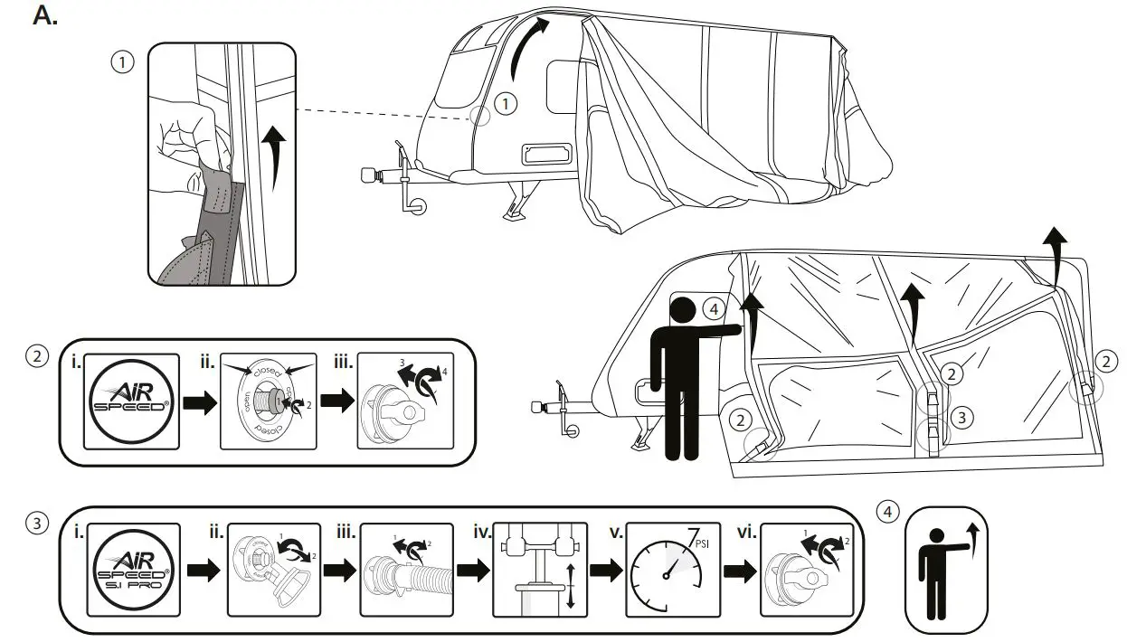 Vango AWSBALLSH000004 Balletto Air 260 Elements Shield Caravan Awning Instruction Manual - Balletto Pitching