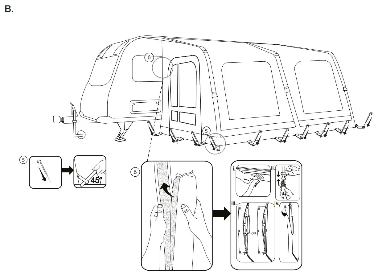 Vango AWSBALLSH000004 Balletto Air 260 Elements Shield Caravan Awning Instruction Manual - Balletto Pitching