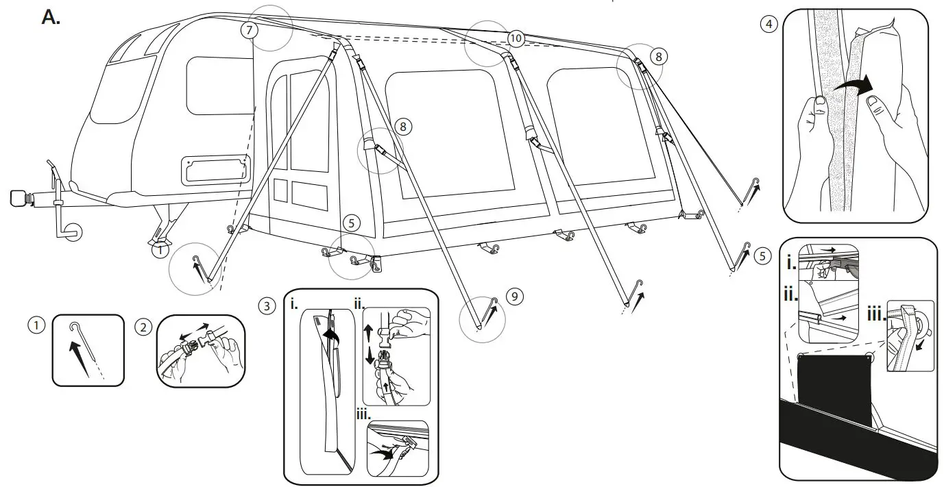 Vango AWSBALLSH000004 Balletto Air 260 Elements Shield Caravan Awning Instruction Manual - Balletto - TAKING down & packing