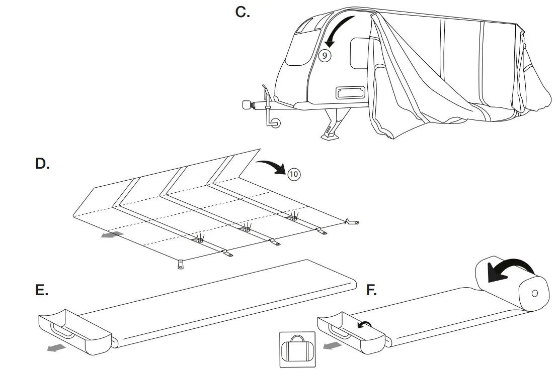 Vango AWSBALLSH000004 Balletto Air 260 Elements Shield Caravan Awning Instruction Manual - Balletto - TAKING down & packing