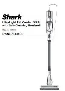 Shark HZ250 Series UltraLight Pet Corded Stick with Self-Cleaning Brushroll User Manual