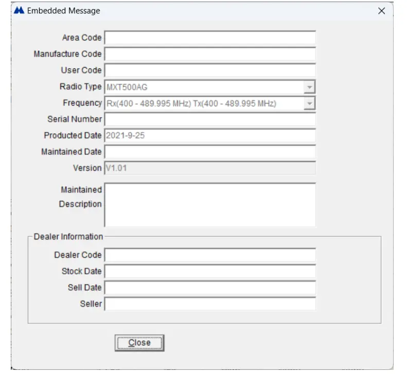 Embedded Message Screen