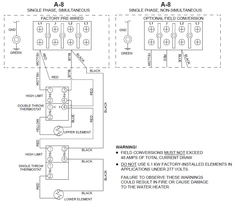 A O Smith SMILTE66D277V Light Service Commercial Electric Water Heaters FIG-1
