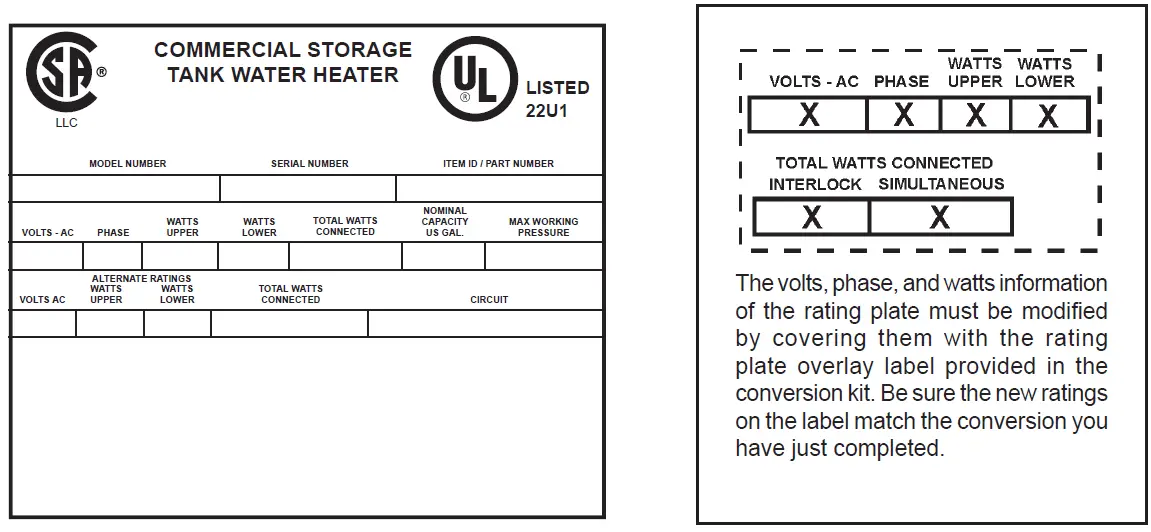 A O Smith SMILTE66D277V Light Service Commercial Electric Water Heaters FIG-2