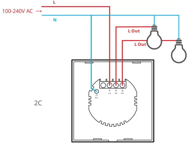 Light fixture wiring instruction:
