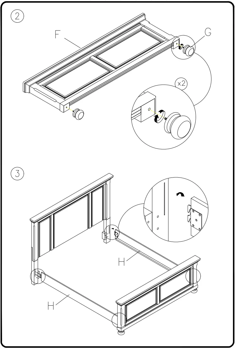 ASHLEY B74254 Robbinsdale Queen Panel Footboard - fig 4