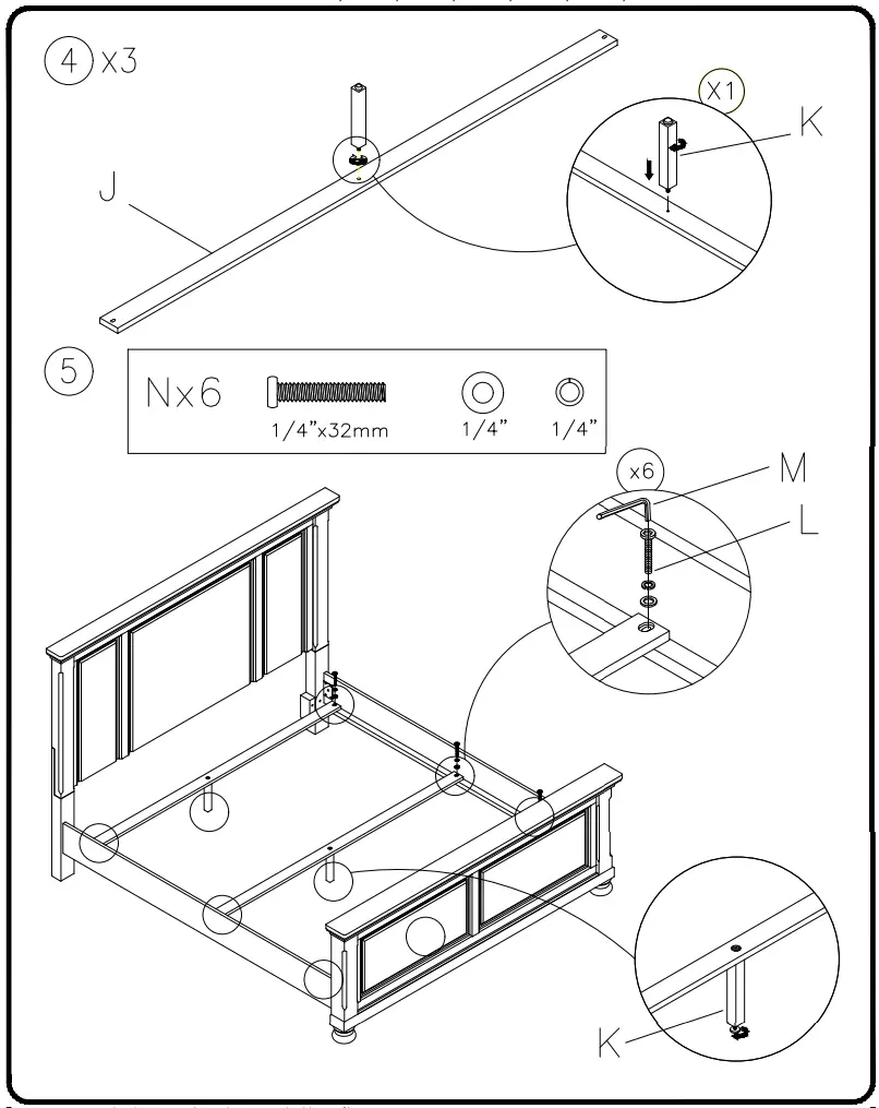 ASHLEY B74254 Robbinsdale Queen Panel Footboard - fig 5