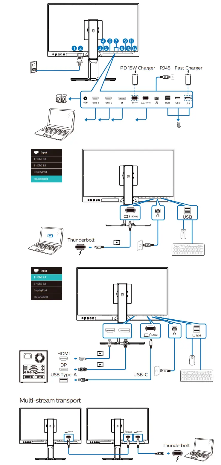 PHILIPS 27B1U7903 Brilliance 7000 Professional Monitor - Connecting