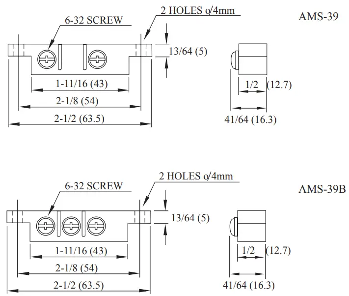 POTTER AMS 39 Series Standard Surface Mount Contact - fig