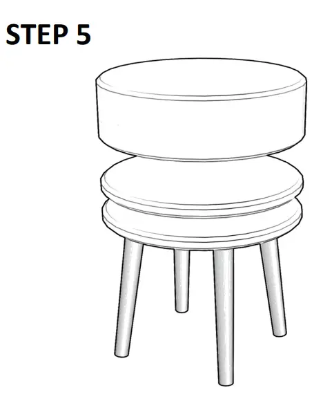 JAXPETY HG61A0869 Rustic Country 2-Drawer Wood Makeup Vanity Set - PRODUCT ASSEMBLY 3