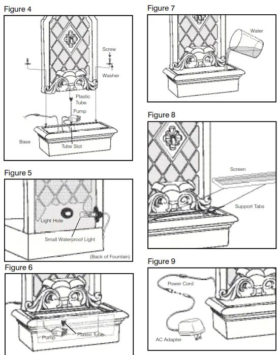 Homedics WFL-ITL EnviraScape Italian Gardens Illuminated Tabletop Relaxation Fountain - Assembly and Instructions for Use3