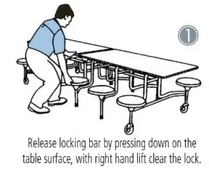 SPACERIGHT Folding Table Operating - Closing the Folding Table